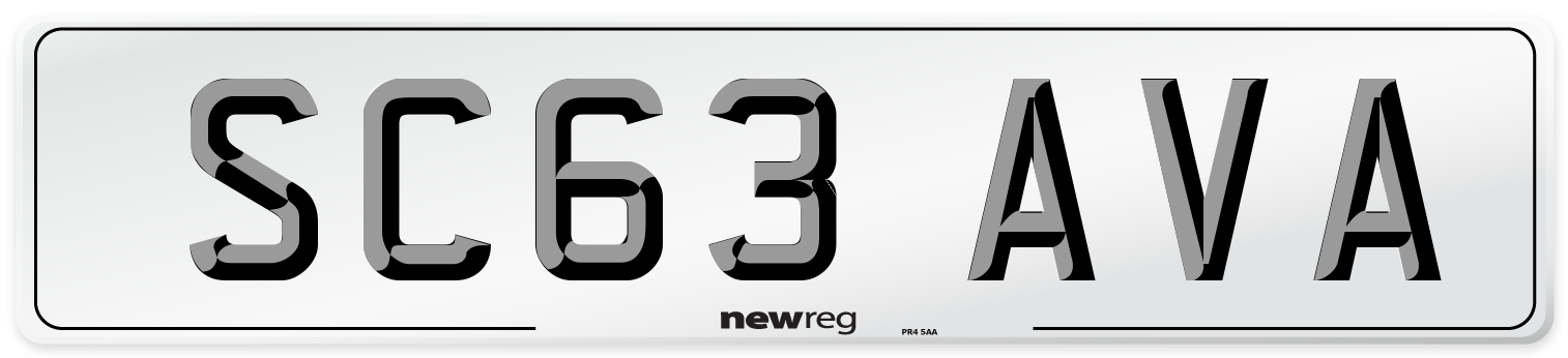 SC63 AVA Number Plate from New Reg
